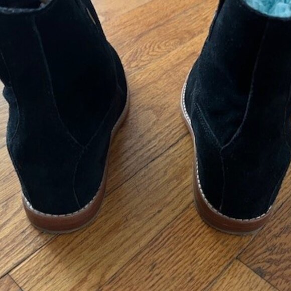 Cole Haan Zillie Black Western Suede Booties Stacked Block Heel Women’s Size 7.5 - Picture 9 of 13